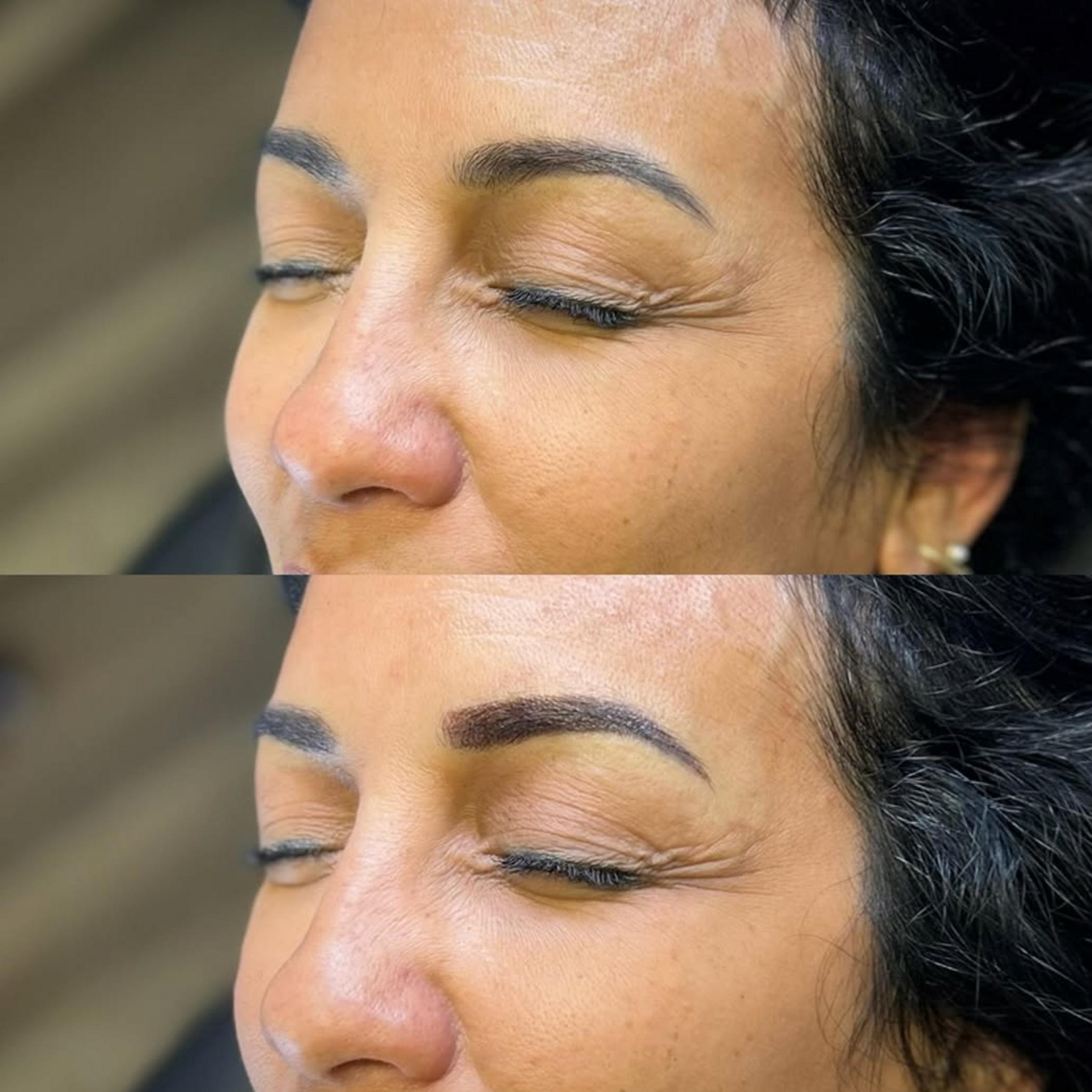 artist working on natural brows