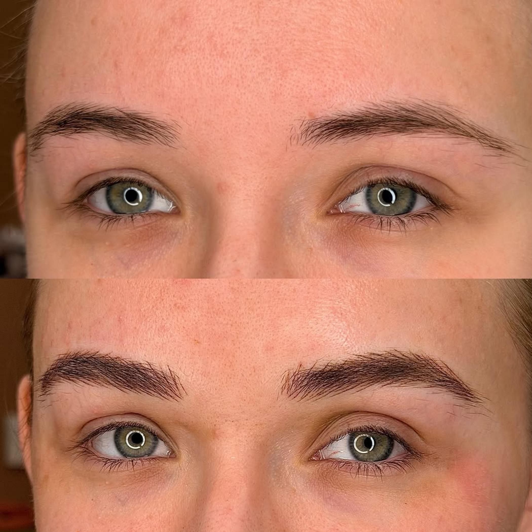 close up eyebrow hair stroke detail