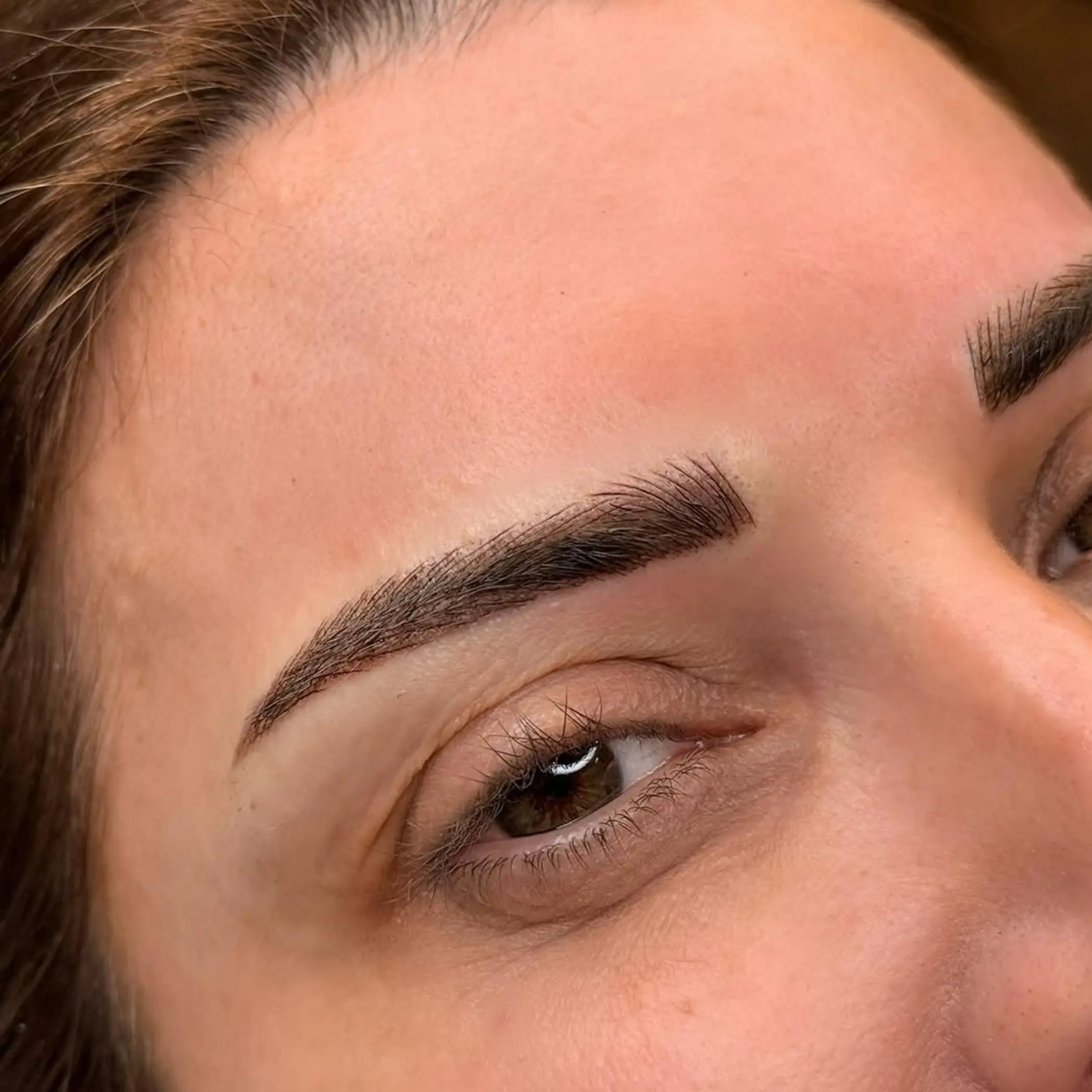 close up eyebrow pigment oxidation details