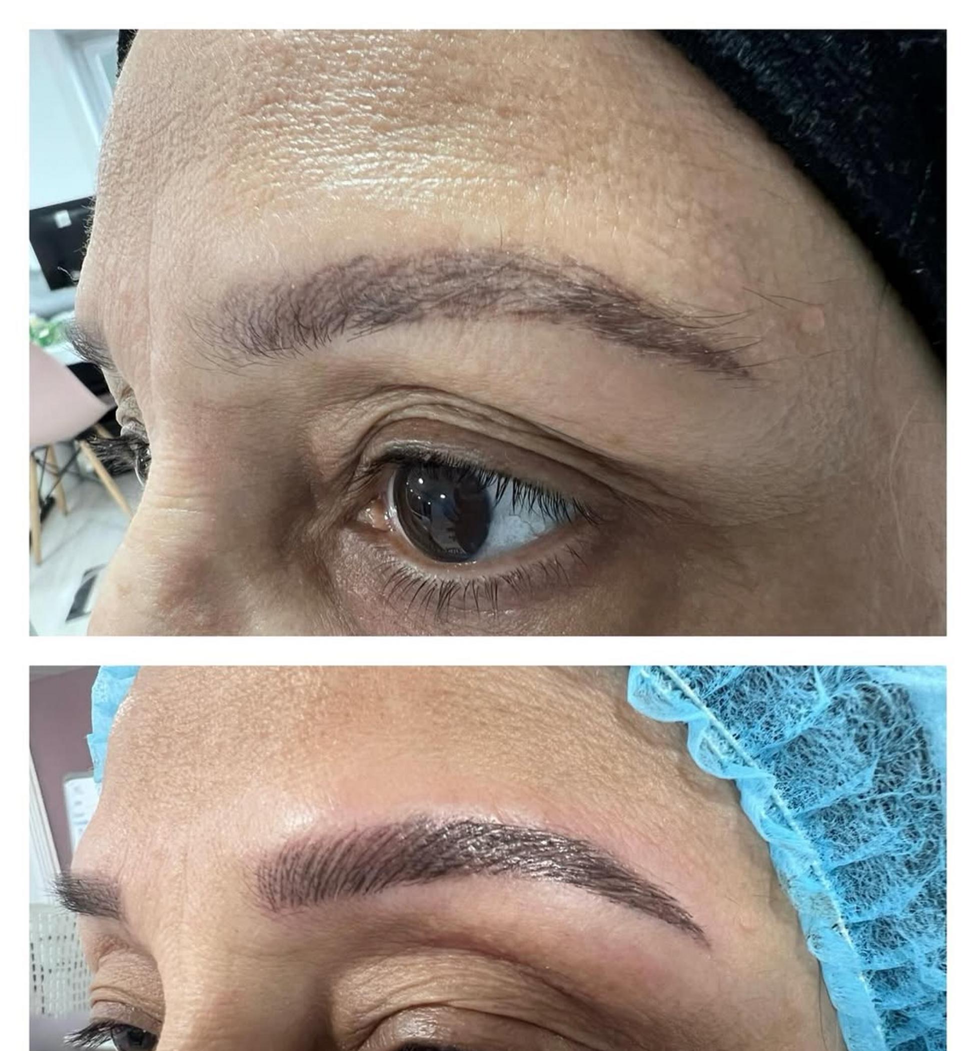 close up faded brow pigment