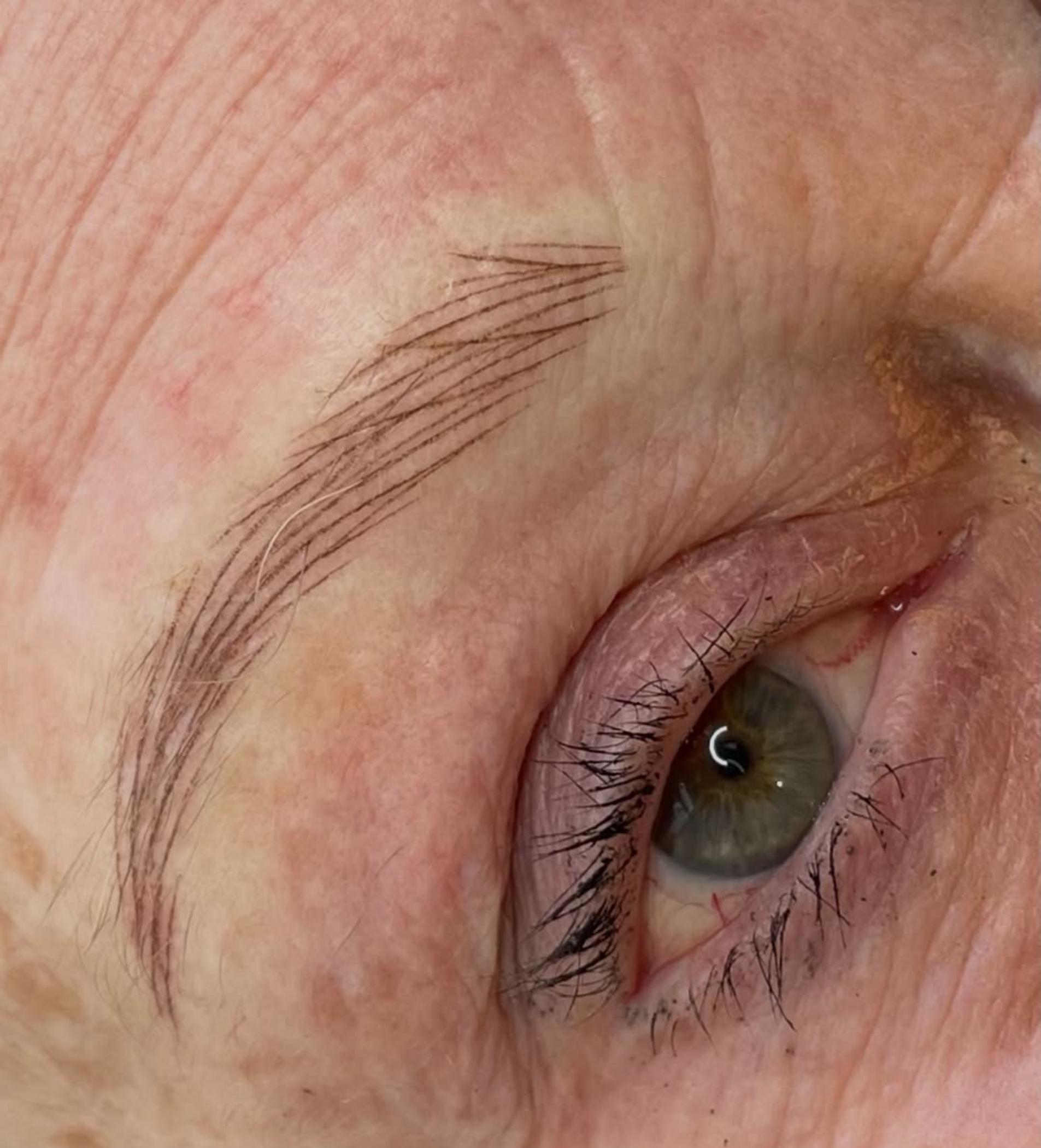 close up shaded eyebrow detail