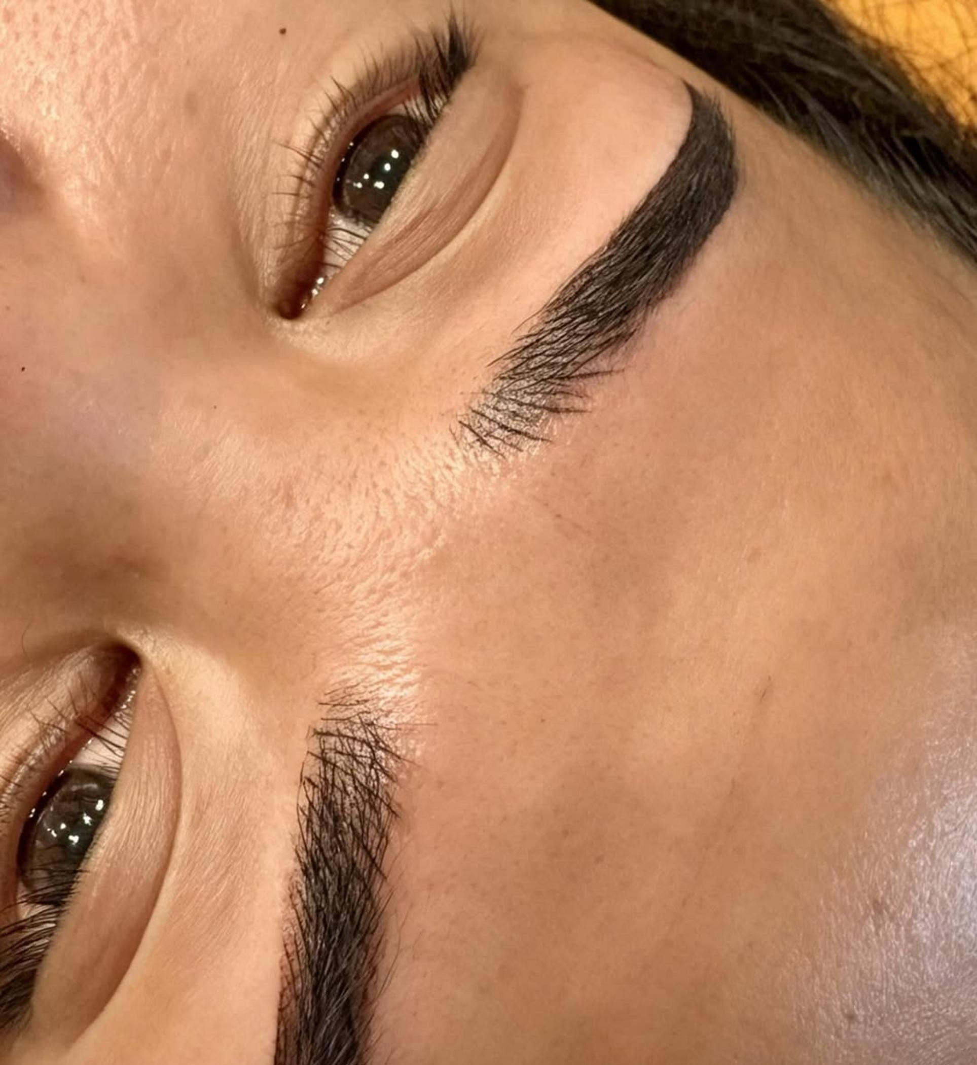 healing stages of eyebrow cosmetic tattoo