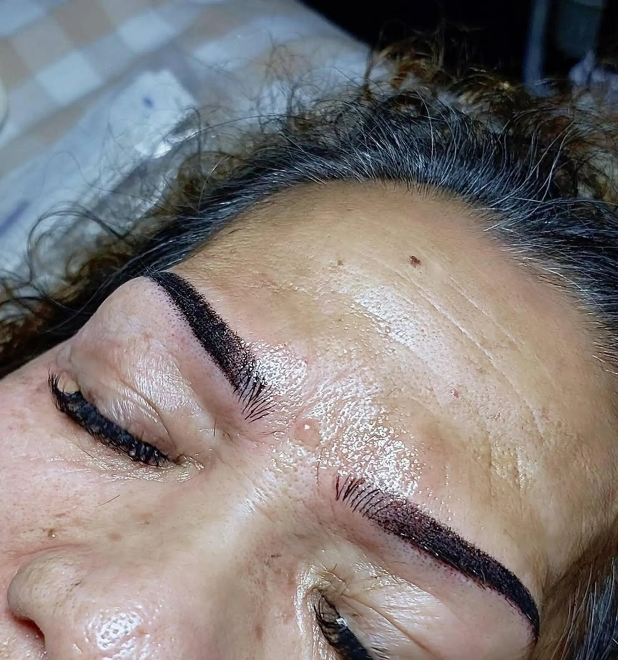 healing stages permanent makeup brows