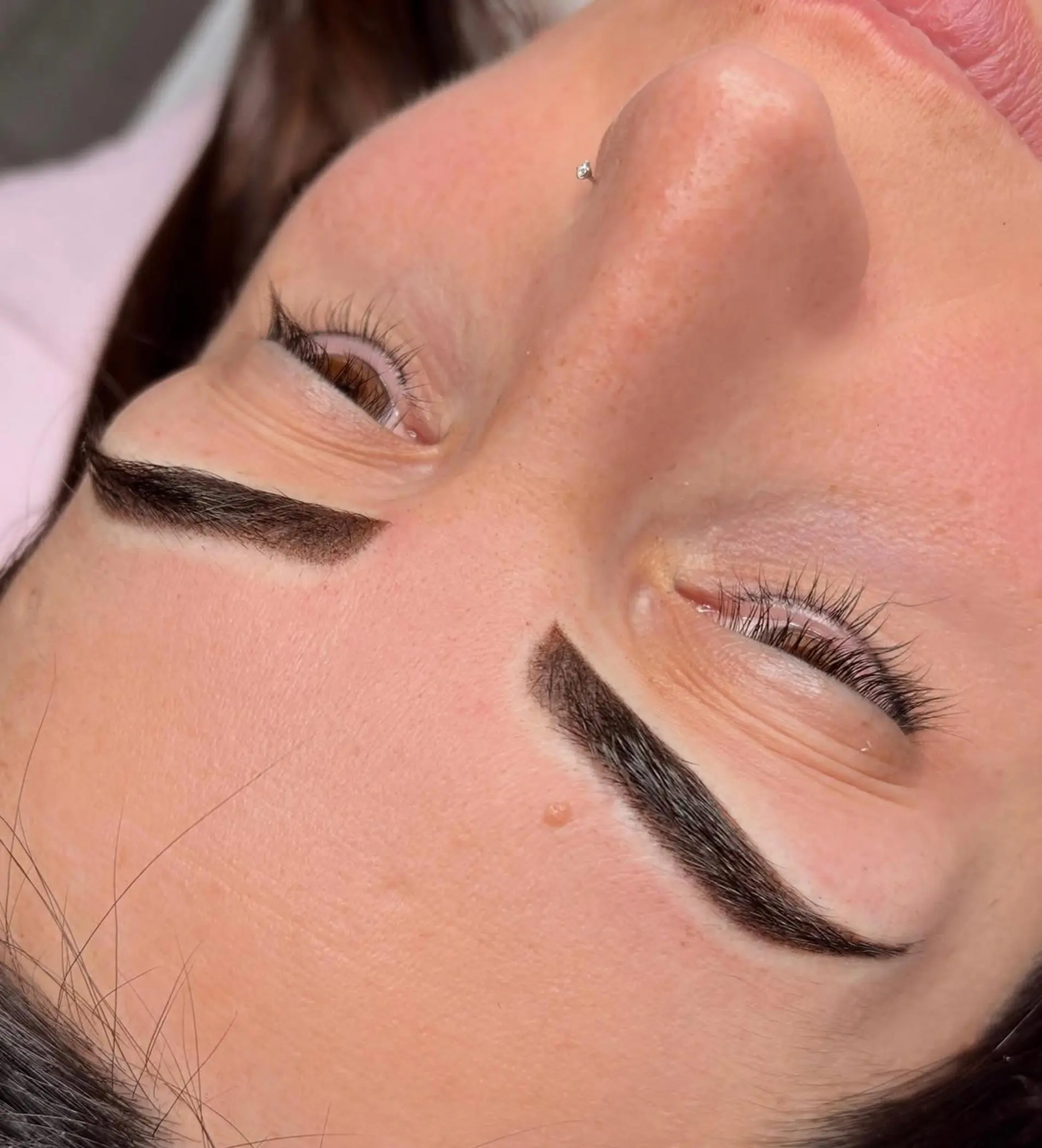 natural eyebrow hair after combo brow treatment